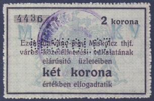 Miskolc 1916. 2K "MISKOLCZ" perforációval, lepecsételéssel T:I