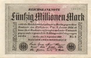 Németország/Weimari Köztársaság 1923. 50.000.000M (2x) T:II + 1.000.000.000M T:II-