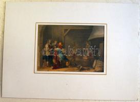 W.French - Gem. Galerie des Königl. Museums in Berlin kézzel színezett linómetszet, 120x175 mm