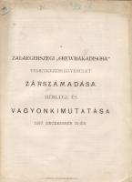 1898 A Zalaegerszegi Chewra Kadisa zárszámadása; Breisach S. nyomdája / Schlussrechnung der Zalaegerszeger Chewra Kadisa; Breisach S. Druckerei