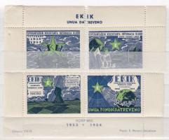 Spanyolország 1953-1954 Eszperantó levélzáró kisív széttépve