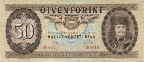 1969. 50Ft + 1983. 50Ft + 1989. 50Ft + 1986. 50Ft (2x) egymásutáni sorszámmal T:II,II-