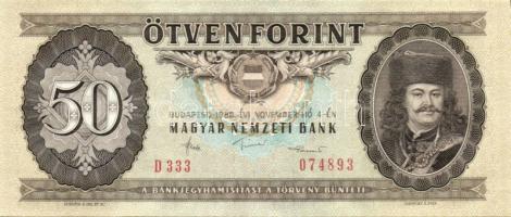 1969. 50Ft + 1983. 50Ft + 1989. 50Ft + 1986. 50Ft (2x) egymásutáni sorszámmal T:II,II-