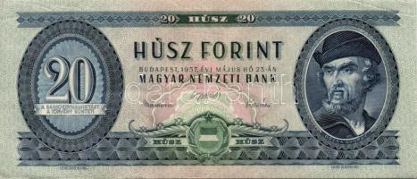 1957. 20Ft kisebb papírráncokkal T:II