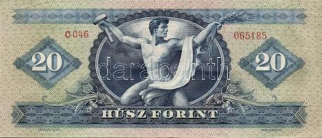 1957. 20Ft kisebb papírráncokkal T:II