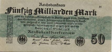 Németország/Weimari Köztársaság 1923. 50.000.000.000M (2x) két különböző színű papíron T:II