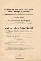 1940 A Kecskeméti Chewra Kadisa zárszámadása; Petőfi nyomda / Schlussrechnung der Kecskeméter Chewra Kadisa; Petőfi Druckerei