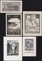 10 db különböző külföldi ex libris