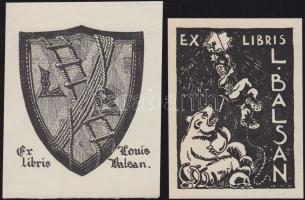 10 db különböző külföldi ex libris