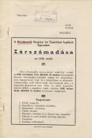1937 A Kecskeméti Szegény Izr. Tanulókat Segélyző Egyesület zárszámadása; Petőfi nyomda / Schlussrechnung des Hilfs-Vereins für Arme Isr. Schüler in Kecskemét ; Petőfi Druckerei