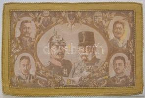 Ferenc Józsefet és II. Vilmost (Viribus Unitis)és hadvezéreket ábrázoló drapéria 260x430 mm