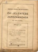 1920 Az Óbudai Izr. Hitközség zárszámadása / Schluss-Rechnung des Isr. Glaubensgemeinde in Óbuda