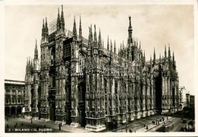 Milan cathedral with tram photo