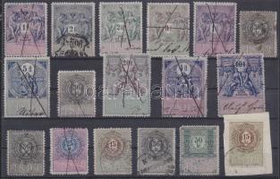 17 db magyar okmány és illetékbélyeg