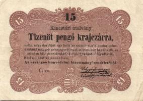 1849. 15Kr + 30Kr "Kincstári utalvány" T:III+,III