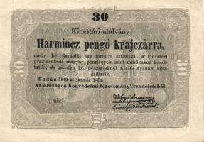 1849. 15Kr + 30Kr "Kincstári utalvány" T:III+,III