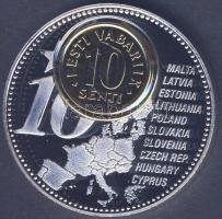 Észtország 2006. "Újonnan csatlakozó Euro országok" Ag emlékérem 10S érmével T:PP /Estonia...