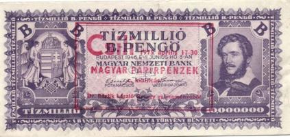 1946. 10.000.000BP "Csili 1975. április 17-30... + Dr. Bázlik László György gyűjteményéből" fny-sal, eltolódott hátoldali nyomat T:II