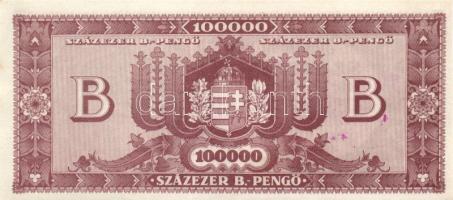 1946. 100.000BP (2x) "Magyar Éremgyűjtők Egyesülete..." fny-sal T:I-