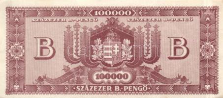 1946. 100.000BP (2x) "Magyar Éremgyűjtők Egyesülete..." fny-sal T:I-