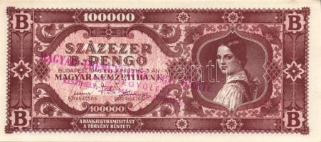 1946. 100.000BP (2x) "Magyar Éremgyűjtők Egyesülete..." fny-sal T:I-