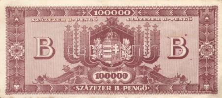 1946. 100.000BP (3x) "Magyar Éremgyűjtők Egyesülete..." fny-sal T:I-,II