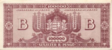 1946. 100.000BP (3x) "Magyar Éremgyűjtők Egyesülete..." fny-sal T:I-,II