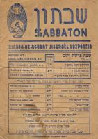 Sabbaton az Agudat Jiszraél lapjának 1946 december 14. száma / Sabbaton, Blatt des Agudat Jiszraéls 14.12.1946