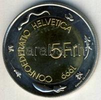Svájc 1999. 5Fr "Borfesztivál" bimetál pénzérme T:1