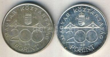 1992. 200Ft "MNB" Ag T:1 + 1994. 200Ft Ag "Deák" T:2