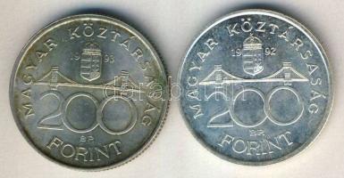 1992. 200Ft "MNB" Ag T:1 + 1993. 200Ft Ag "MNB" T:2-
