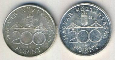 1992. 200Ft "MNB" Ag T:1 + 1993. 200Ft Ag "Deák" T:2-