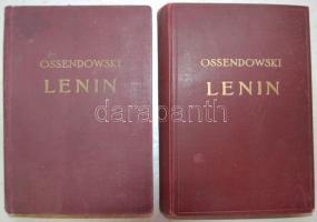 Ossendowski - Lenin I-II. kötet, mindkettő aranyozott kiadói egészvászon kötésben, Franklin Társulat, Bp. szép állapotban