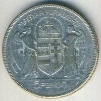 1930. 5P Ag "Horthy jobbra" T:3 kis ph