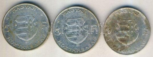1947. 5Ft Ag "Kossuth" (3x) T:3,3+ ph
