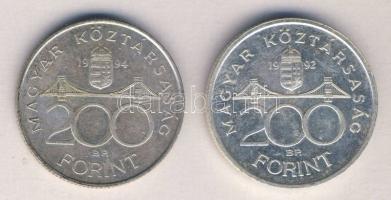1992. 200Ft "MNB" Ag T:1 + 1994. 200Ft Ag "Deák" T:2