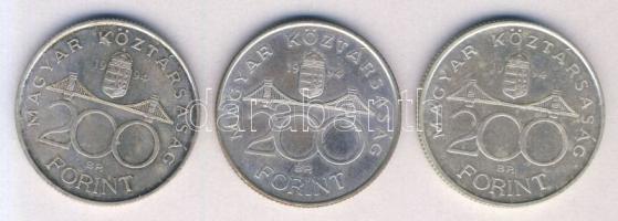 1994. 200Ft Ag "Deák" (3x) T:2