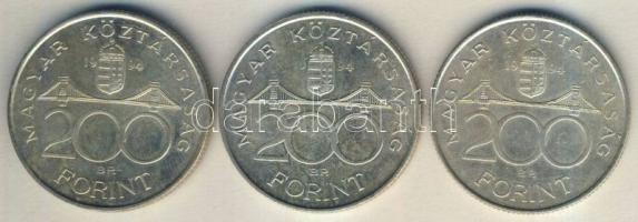 1994. 200Ft Ag "Deák" (3x) T:2