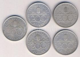 1992-94. 200Ft Ag "Deák + MNB" (5x) T:vegyes