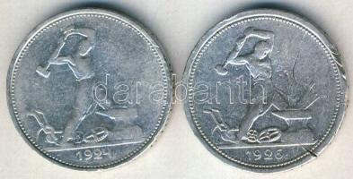 Oroszország/Szovjetunió 1924. 1/2R Ag + 1926. 1/2R Ag T:2/3,3 ph.