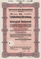 Németország 1940. "Hydrierwerke Pölitz Aktiengesellschaft" bemutatóra szóló kötvény 1000RM-ról T:I-