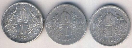 1893. 1K Ag + 1894. 1K Ag + 1915. 1K Ag T:2,3