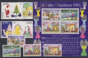 1971/1983 Christmas and paintings 4 different sets + 1 bock 1971/1983 Karácsony és festmények 4 klf ...