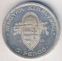1938 5P "Szent István" Ag T:2 apró ph