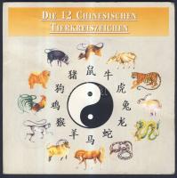 Szomália 2000. 10Sh 12db klf kínai állatövi jegyek emlékkiadása, eredeti dísztokban, leírással és tanúsítvánnyal! T:BU