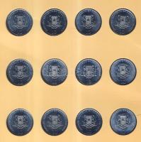 Szomália 2000. 10Sh 12db klf kínai állatövi jegyek emlékkiadása, eredeti dísztokban, leírással és ta...