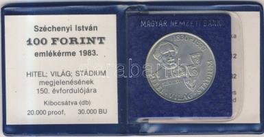 1983. 100Ft "Széchenyi István" T:BU Eredeti tokban, tanúsítvánnyal!