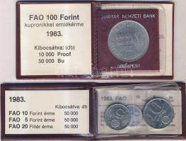 1983. 20f + 5Ft + 10Ft "FAO" + 100Ft "FAO" T:BU Eredeti tokban, tanúsítvánnyal!