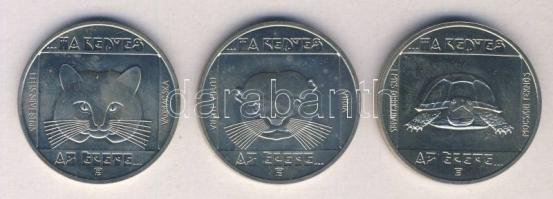 1985. 100Ft 3klf db "Természetvédelem - vadmacska, mocsári teknős, vidra" sor T:BU