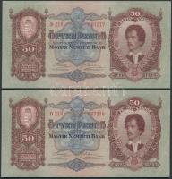 1932. 50P (2x) egymásutáni sorszámmal T:I